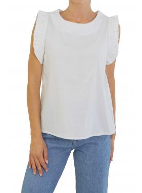 T shirt con rouge tinta unita 